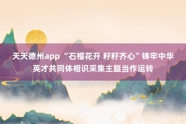 天天德州app “石榴花开 籽籽齐心”铸牢中华英才共同体相识采集主题当作运转