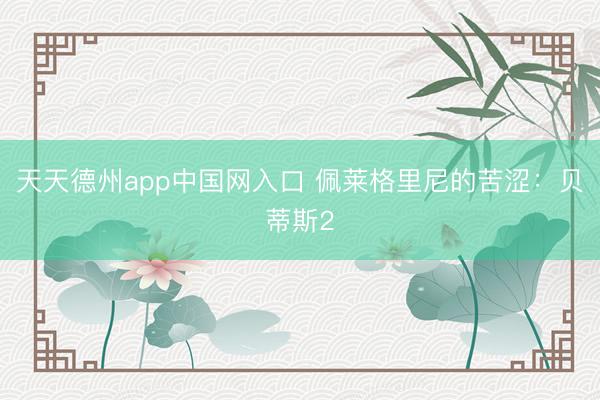天天德州app中国网入口 佩莱格里尼的苦涩：贝蒂斯2
