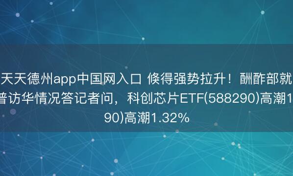 天天德州app中国网入口 倏得强势拉升！酬酢部就特朗普访华情况答记者问，科创芯片ETF(588290)高潮1.32%