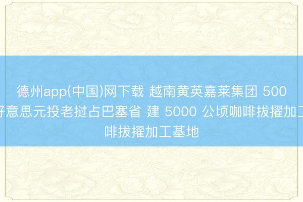 德州app(中国)网下载 越南黄英嘉莱集团 5000 万好意思元投老挝占巴塞省 建 5000 公顷咖啡拔擢加工基地