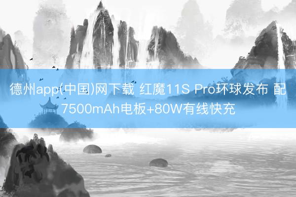 德州app(中国)网下载 红魔11S Pro环球发布 配7500mAh电板+80W有线快充