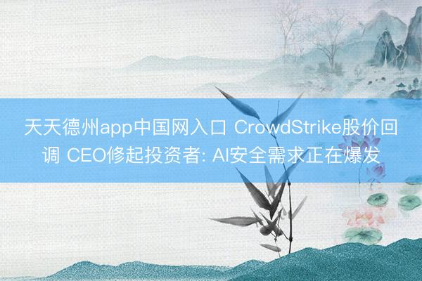 天天德州app中国网入口 CrowdStrike股价回调 CEO修起投资者: AI安全需求正在爆发