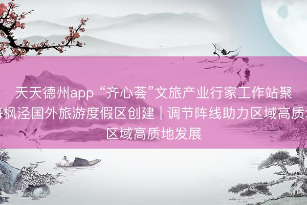 天天德州app “齐心荟”文旅产业行家工作站聚智上海枫泾国外旅游度假区创建 | 调节阵线助力区域高质地发展
