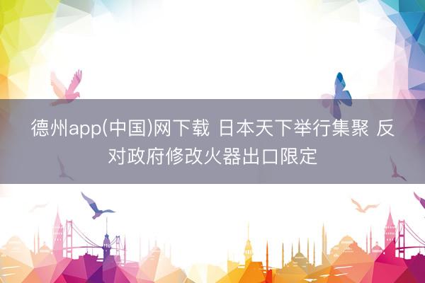 德州app(中国)网下载 日本天下举行集聚 反对政府修改火器出口限定